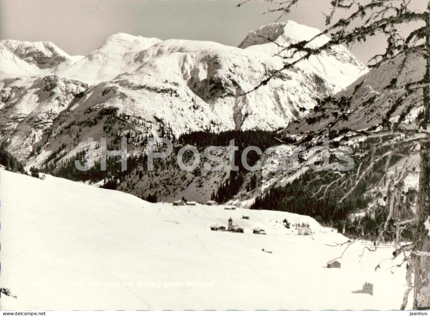 Zug bei Lech am Arlberg gegen Rufikopf - mountains - Alps - village - old postcard - Austria - unused - JH Postcards