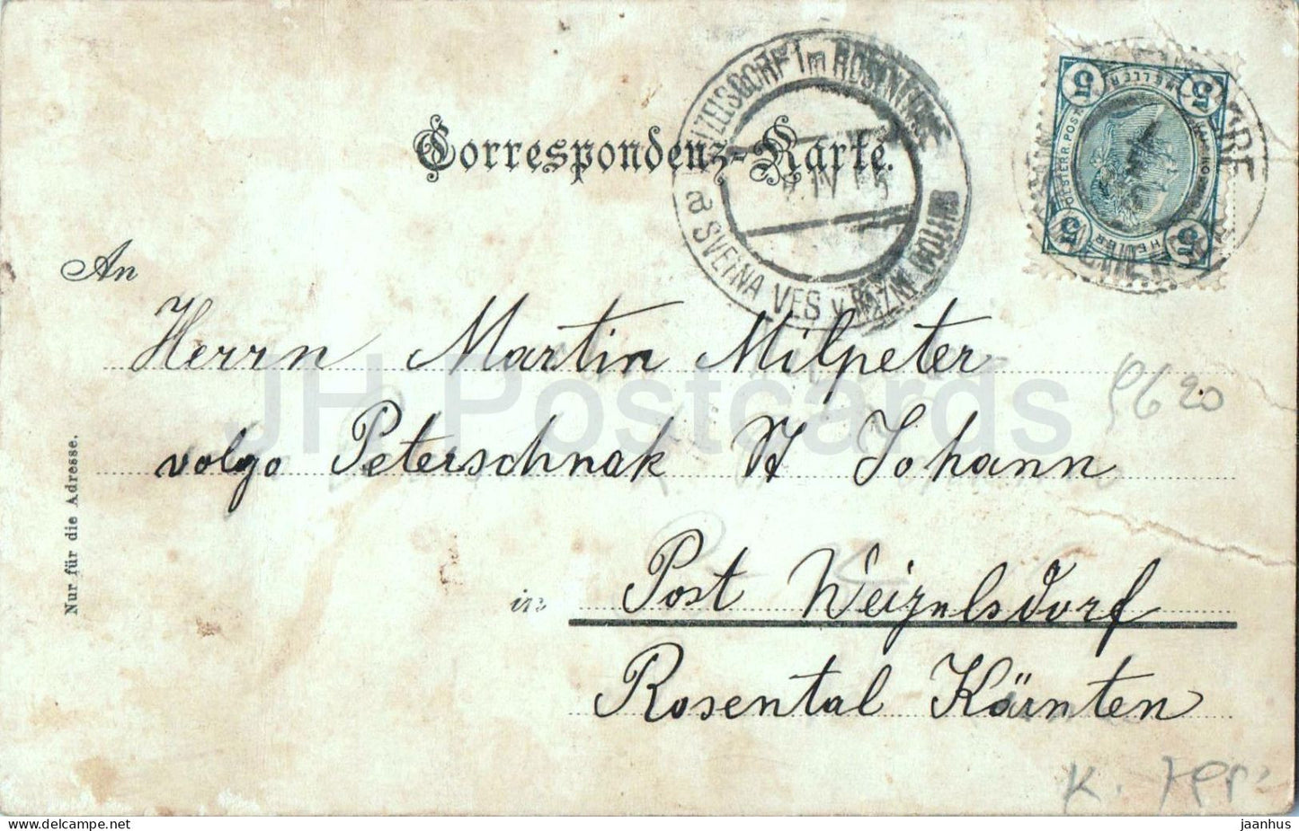 Gailtalerin - woman - folk costumes - portrait - old postcard - 1900s - Austria - used