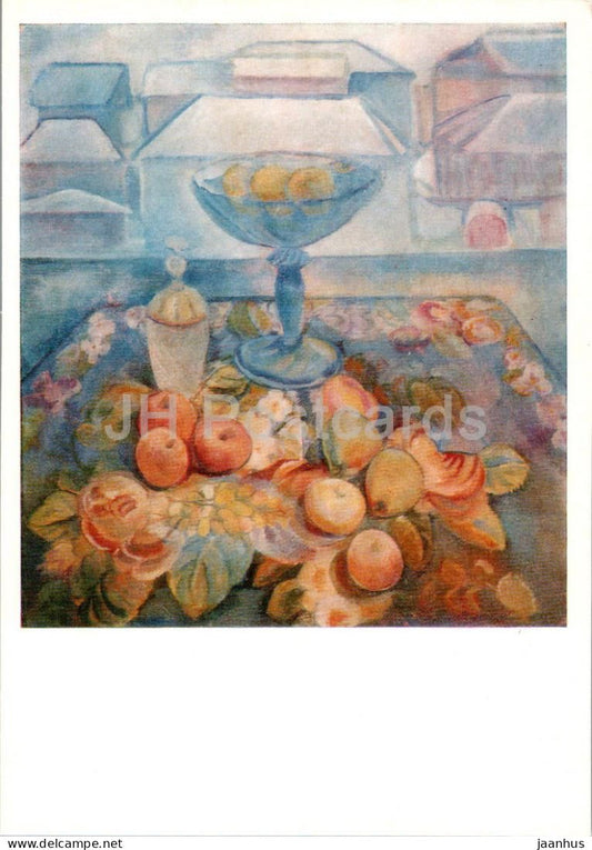 painting by P. Kuznetsov - Still Life - apple - Russian art - 1979 - Russia USSR - unused - JH Postcards
