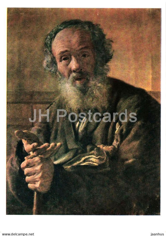 painting by Vasily Tropinin - The Old Beggar - man - Russian art - 1962 - Russia USSR - unused - JH Postcards