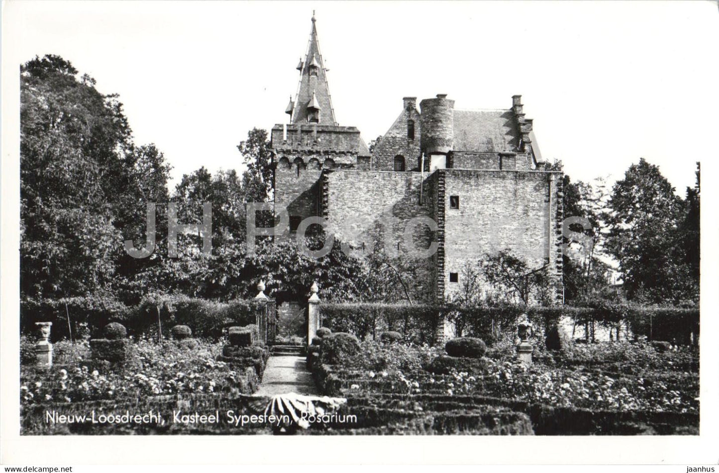 Nieuw - Loosdrecht Kasteel Sypesteyn Rosarium - Castle - garden - 863 - old postcard - 1950s - Netherlands - unused - JH Postcards