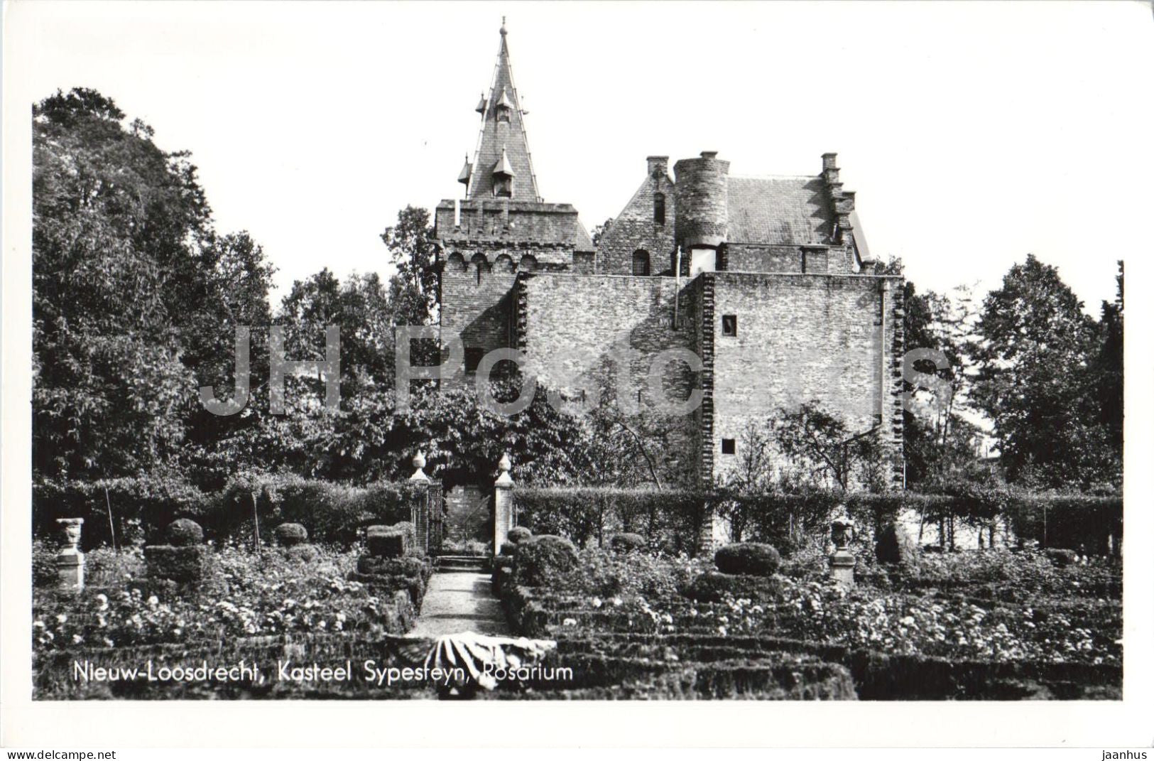 Nieuw - Loosdrecht Kasteel Sypesteyn Rosarium - Castle - garden - 863 - old postcard - 1950s - Netherlands - unused - JH Postcards