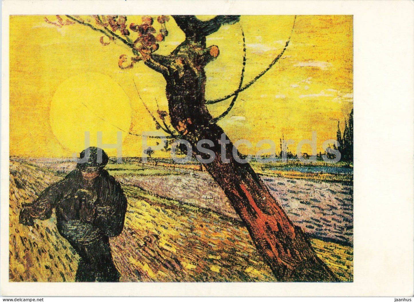 painting by Vincent van Gogh - The Sower - Samann - Dutch art - 1975 - Germany DDR - used - JH Postcards