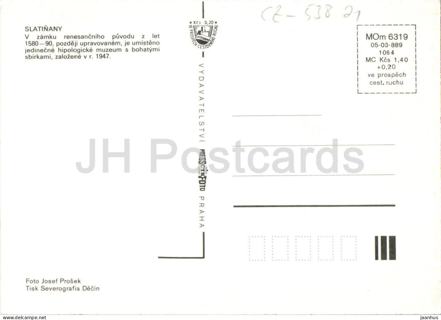Slatinany - Schloss - Pferdedenkmal - Innenansicht - Mehrfachansicht - Tschechische Republik - Tschechoslowakei - unbenutzt