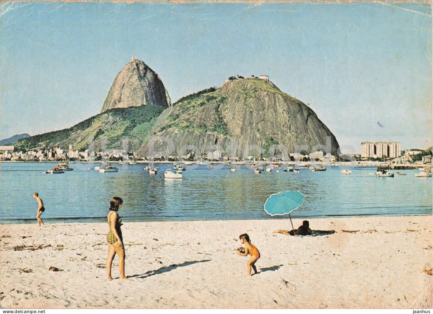 Rio de Janeiro - Sugarloaf Mountain - beach - mountain - 1975 - Brazil - used - JH Postcards