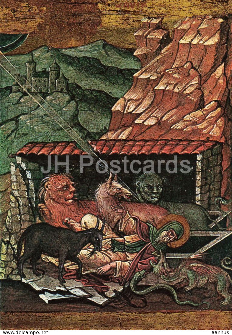 Belgrade - Legende d Hl. Antonius - Legend of Saint Anthony - Serbian religious painting - Germany - unused - JH Postcards