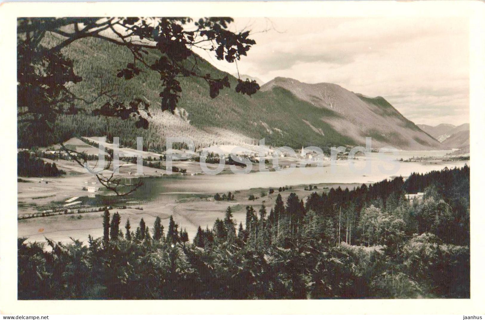 Der Weissensee Karnten - lake - village - 67 - old postcard - 1938 - Austria - used - JH Postcards