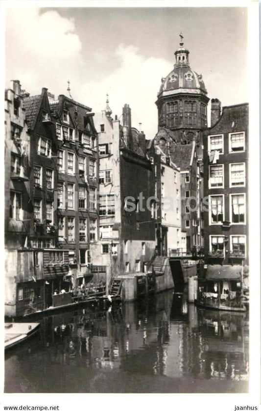 Amsterdam - t Kolkje - canal houses city view - old postcard - Netherlands - unused - JH Postcards