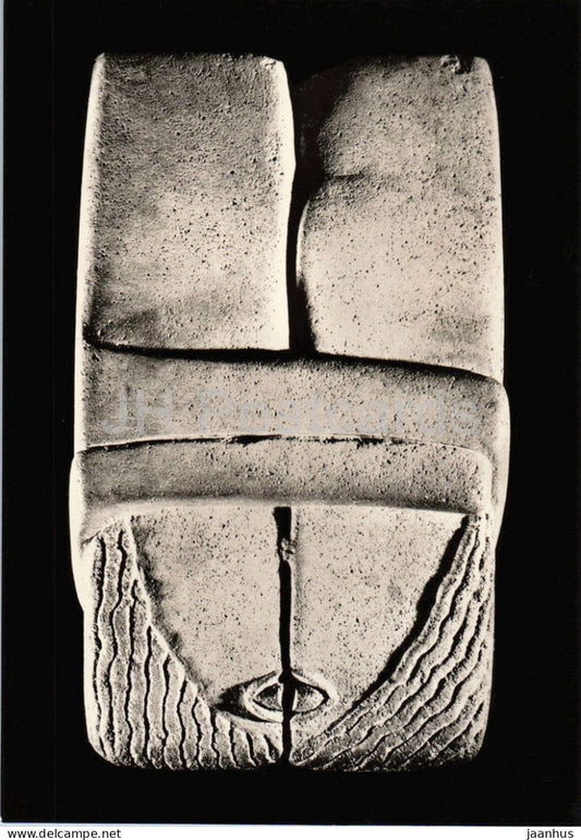 sculpture by Constantin Brancusi - The Kiss - Der Kuss - stone - Romanian art - 192 - Germany - unused - JH Postcards