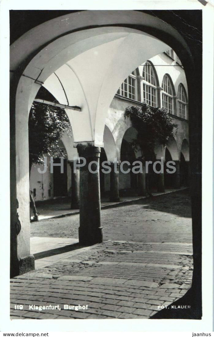 Klagenfurt - Burghof - castle - 119 - old postcard - 1928 - Austria - used - JH Postcards