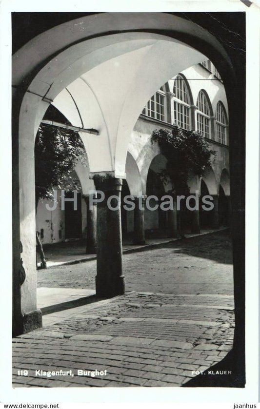 Klagenfurt - Burghof - castle - 119 - old postcard - 1928 - Austria - used - JH Postcards