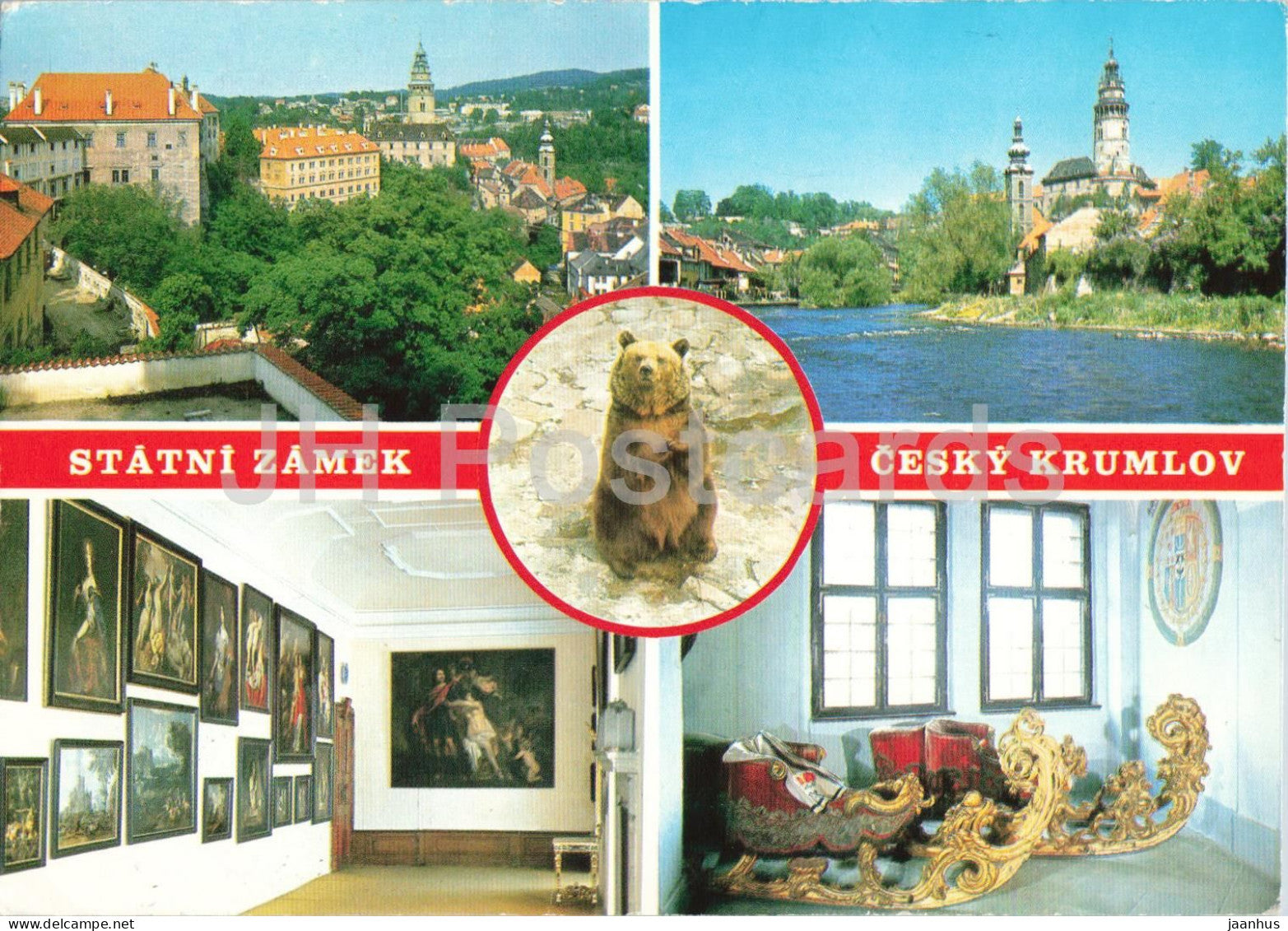 Statni Zamek Cesky Krumlov - State Castle - bear - animals - multiview - Czech Republic - Czechoslovakia - unused - JH Postcards