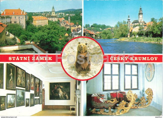 Statni Zamek Cesky Krumlov - State Castle - bear - animals - multiview - Czech Republic - Czechoslovakia - unused - JH Postcards