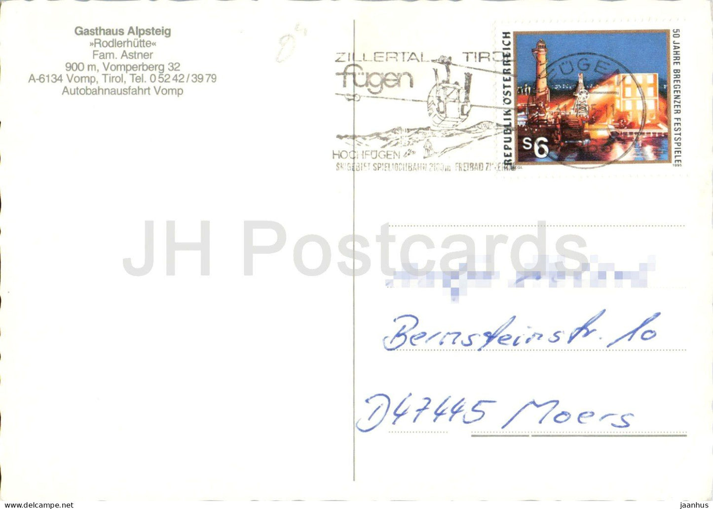 Gasthaus Alpsteig - Rodelhütte - Vomp - Tirol - Berggasthaus - 1995 - Österreich - gebraucht 