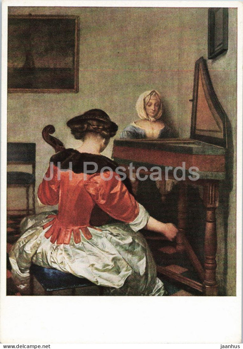 painting by Gerard ter Borch - The Concert - Das Konzert - Dutch art - old - Germany - unused - JH Postcards