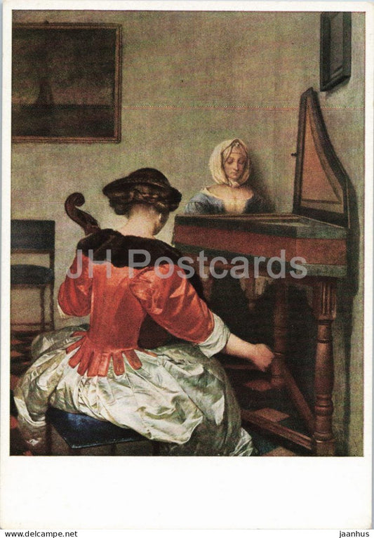 painting by Gerard ter Borch - The Concert - Das Konzert - Dutch art - old - Germany - unused - JH Postcards