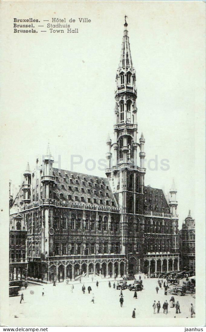 Bruxelles - Brussels - Hotel de Ville - Town Hall - 2 - old postcard - Belgium - unused - JH Postcards