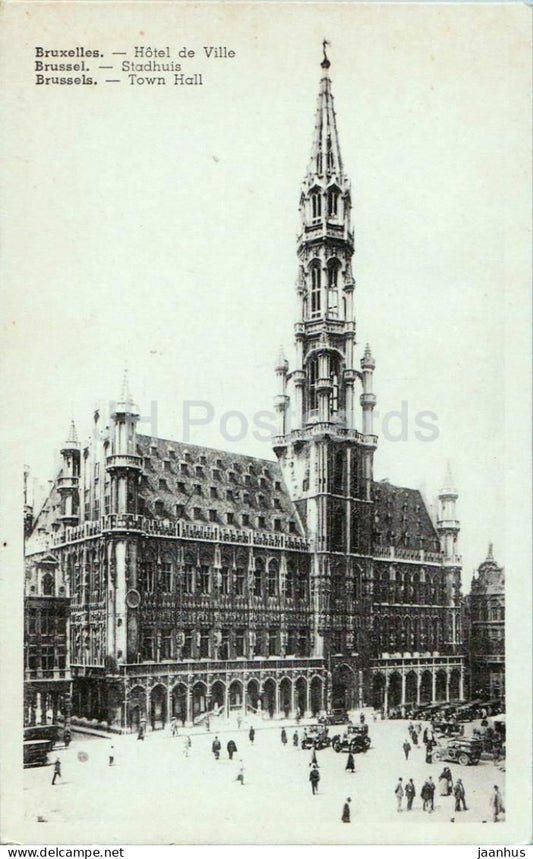 Bruxelles - Brussels - Hotel de Ville - Town Hall - 2 - old postcard - Belgium - unused - JH Postcards