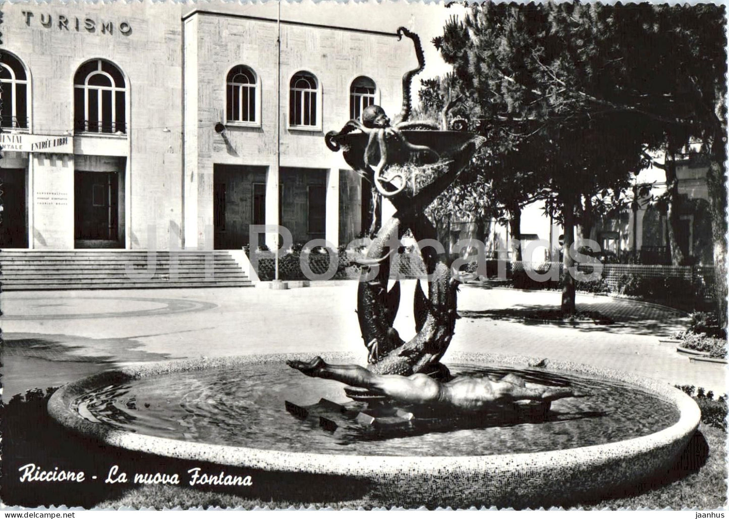 Riccione - La nuova Fontana - The new fountain - 3434 - old postcard - Italy - unused - JH Postcards