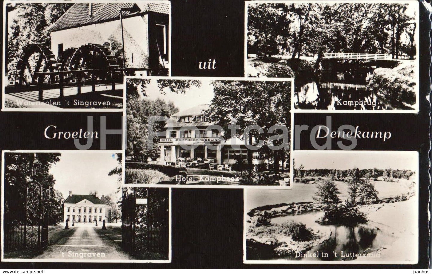 Groeten uit Denekamp - Greetings - multiview - watermill - hotel estate - old postcard - 459371- Netherlands - used - JH Postcards