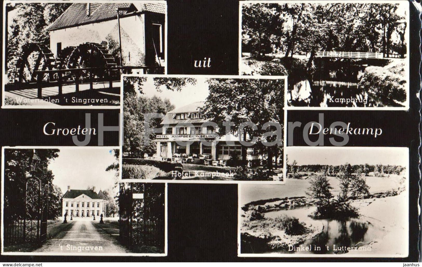 Groeten uit Denekamp - Greetings - multiview - watermill - hotel estate - old postcard - 459371- Netherlands - used - JH Postcards