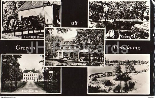 Groeten uit Denekamp - Greetings - multiview - watermill - hotel estate - old postcard - 459371- Netherlands - used - JH Postcards