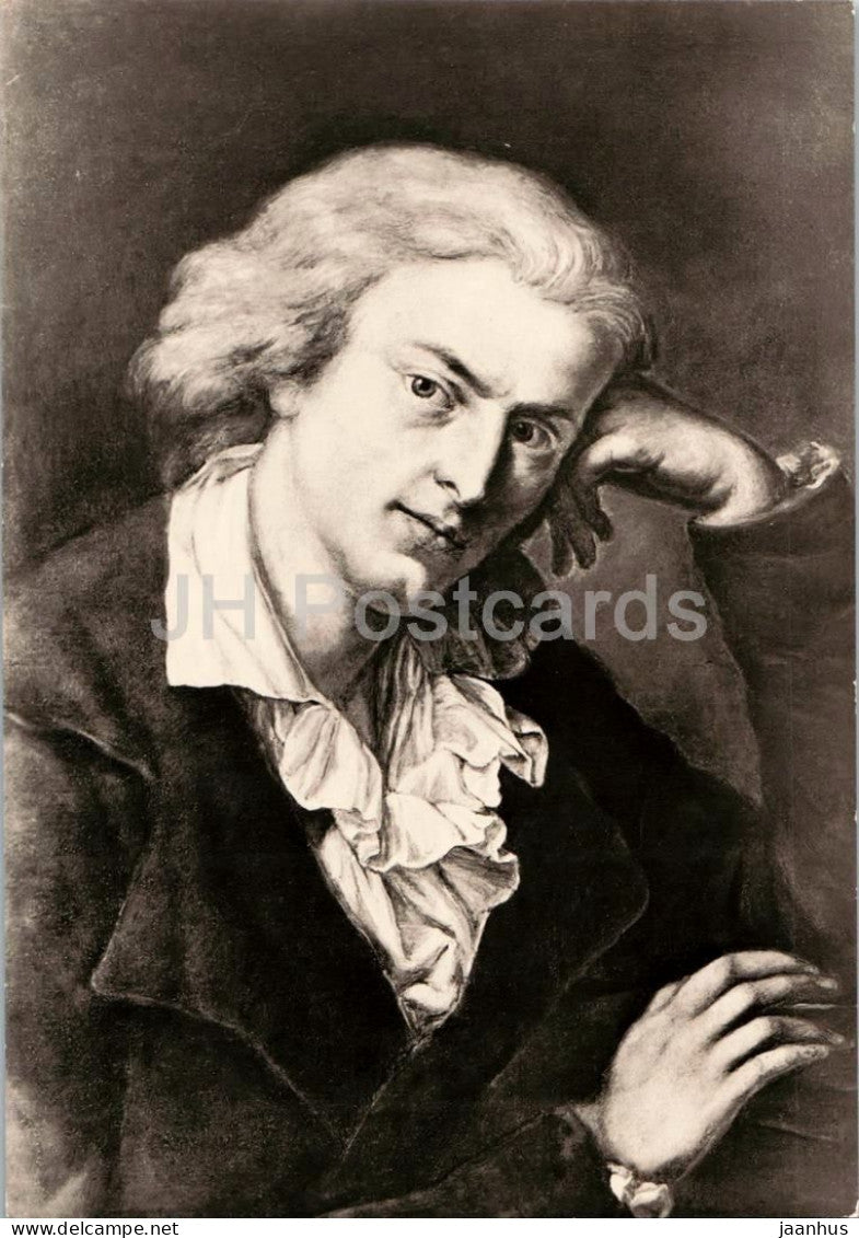 painting by Anton Graff - Portrait of Friedrich Schiller - German writer poet - German art - 1967 - Germany DDR - unused - JH Postcards