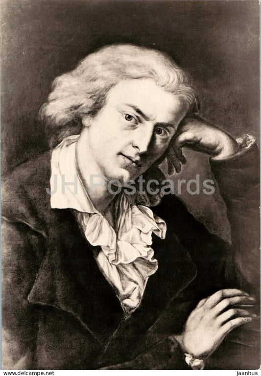 painting by Anton Graff - Portrait of Friedrich Schiller - German writer poet - German art - 1967 - Germany DDR - unused - JH Postcards
