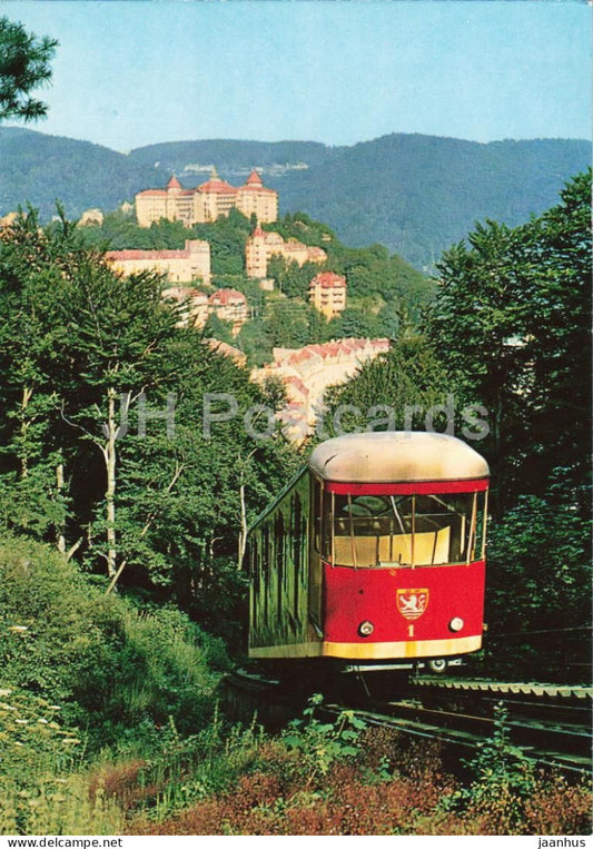 Karlovy Vary - Funicular from Grand Hotel Moskva to Diana - railway - Czech Republic - Czechoslovakia - unused - JH Postcards