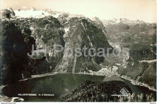 Hallstattersee m. d. Dachstein - lake - mountains - 1222 - old postcard - 1929 - Austria - unused - JH Postcards