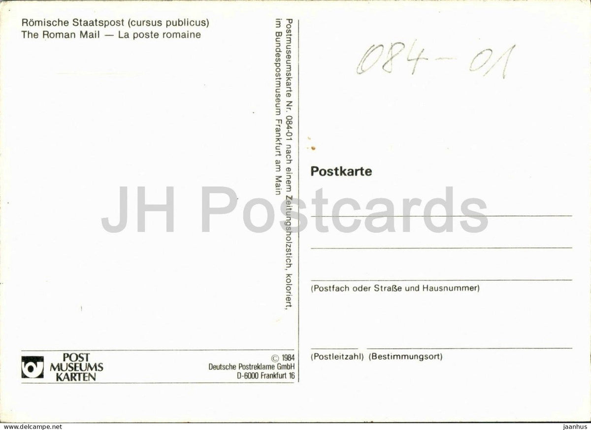 The Roman Mail - Romische Staatspost - horse - military - ancient world - 1984 - Germany - unused