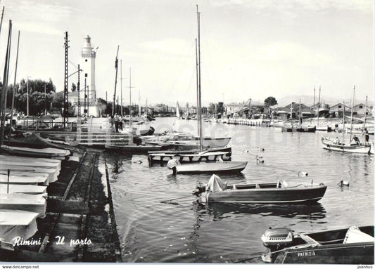 Rimini - Il porto - The harbour - port - lighthouse - boat - yacht - 277 - old postcard - Italy - unused - JH Postcards