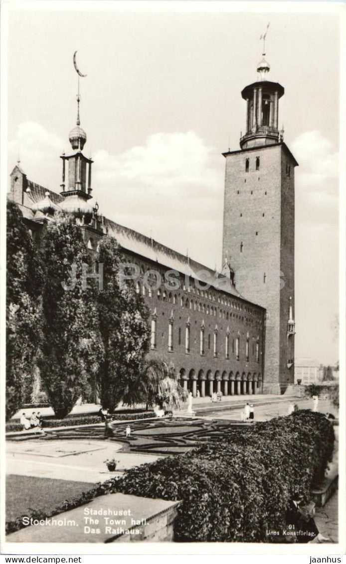 Stockholm - Stadshuset - Town Hall - old postcard - 1949 - Sweden - used - JH Postcards