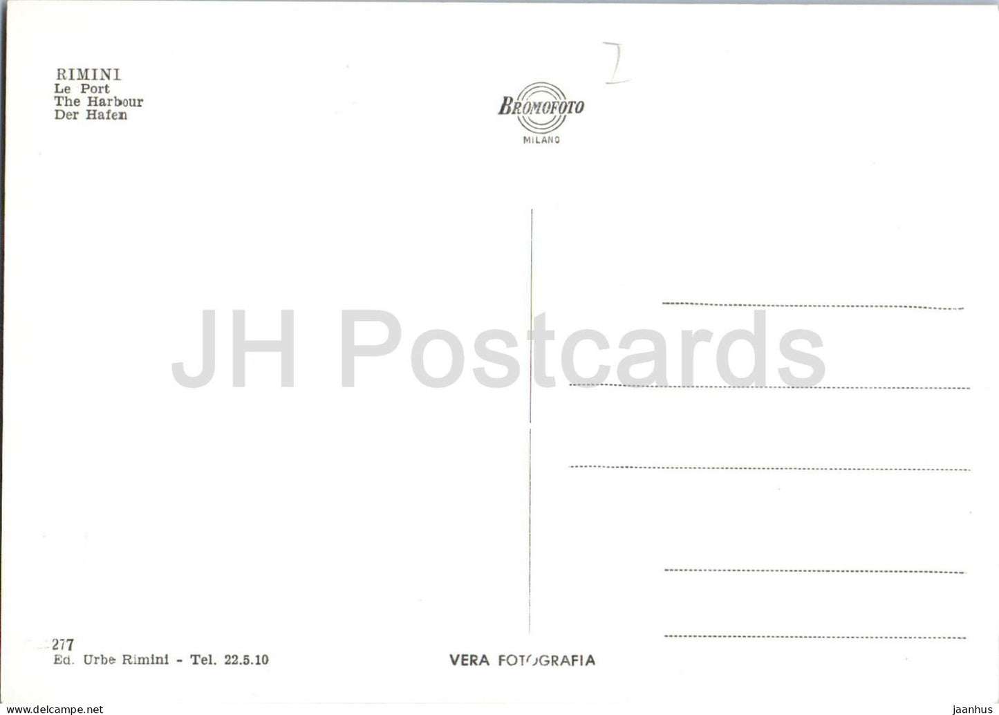 Rimini - Il porto - The harbour - port - lighthouse - boat - yacht - 277 - old postcard - Italy - unused