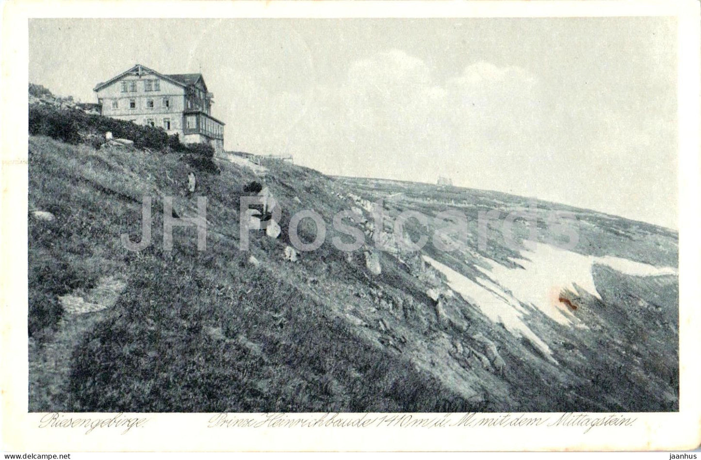 Riesengebirge - Prinz Heinrichbaude 1410 m - Mittagstein - Schlesien - 23 - old postcard - 1924 - Czech Republic - used - JH Postcards