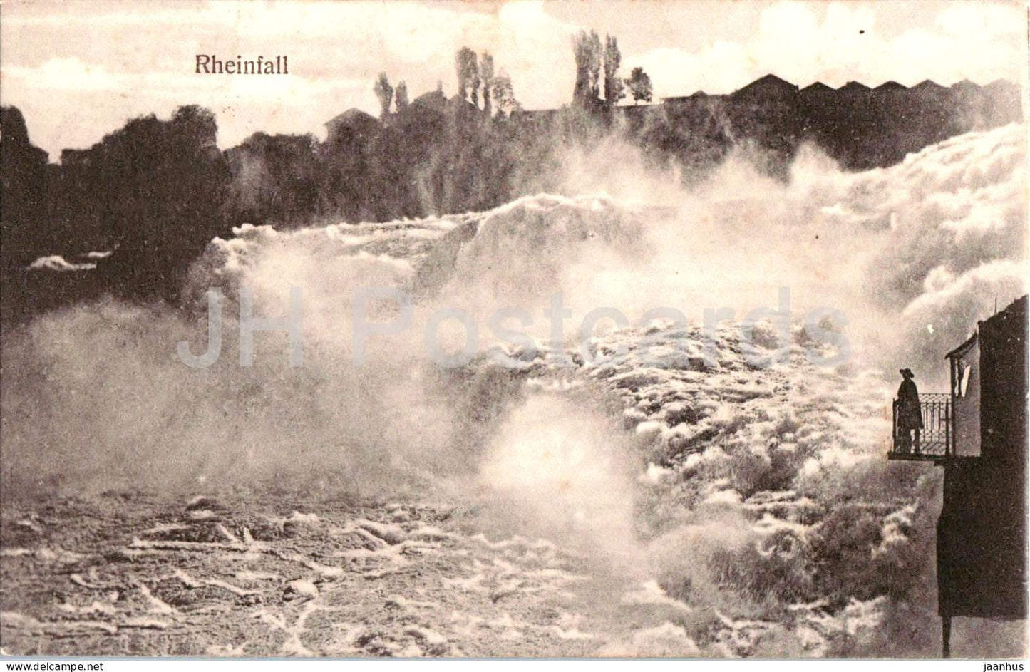 Rheinfall - old postcard - waterfall - 1911 - Switzerland - used - JH Postcards