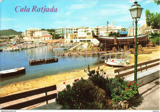 Cala Ratjada Mallorca - harbour - boat - shipyard - ship - promenade - 1215 - Spain - used - JH Postcards