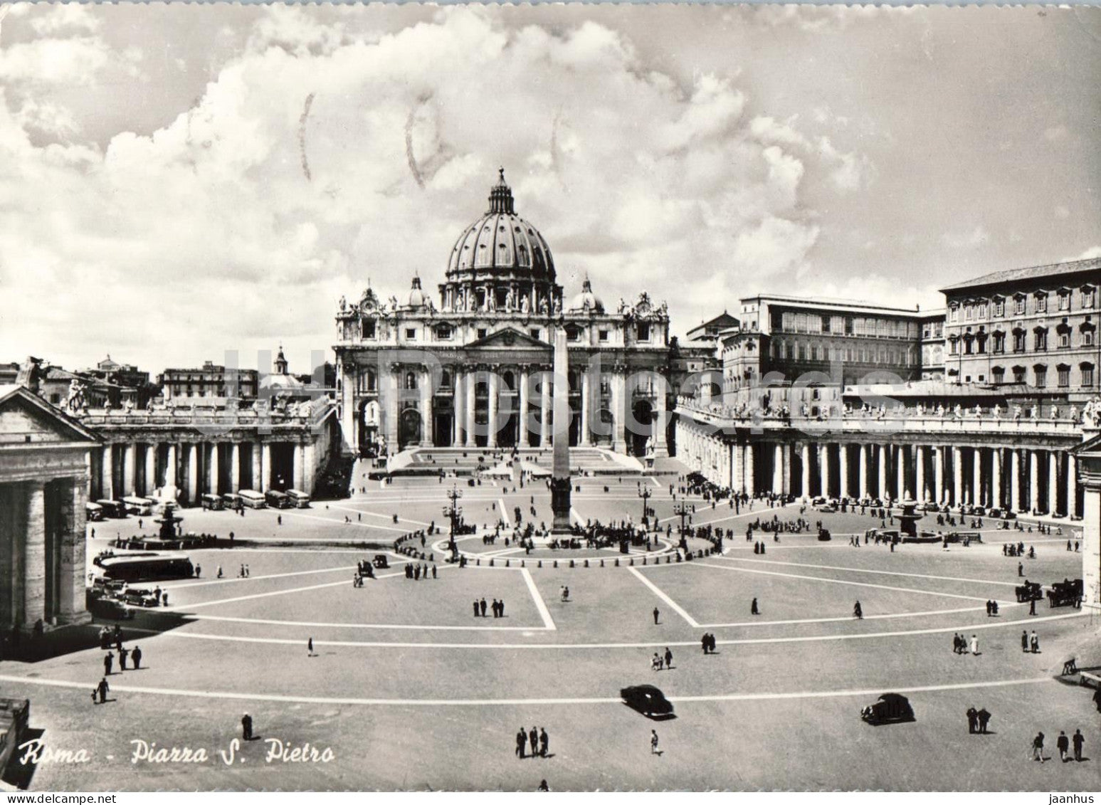 Rome - Roma - Piazza S. Pietro - St. Peters Square - basilica - square Vatican - 24 - old postcard - 1958 - Italy - used - JH Postcards