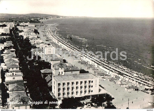 Cattolica - Spiaggia di Ponente - Shore of West - beach - resort - Adriatic Sea 585 - old postcard - 1958 - Italy - used - JH Postcards