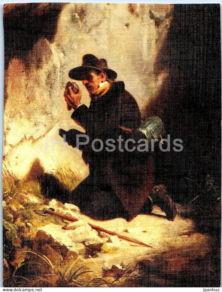 painting by Carl Spitzweg - The Mineralogist - Der Mineraloge - German art - Germany - unused - JH Postcards