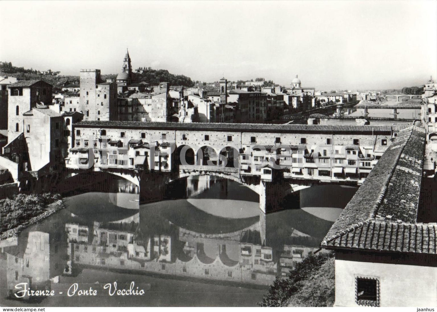 Firenze - Florence - Ponte Vecchio - bridge - river Arno - 495 - old postcard - Italy - unused - JH Postcards