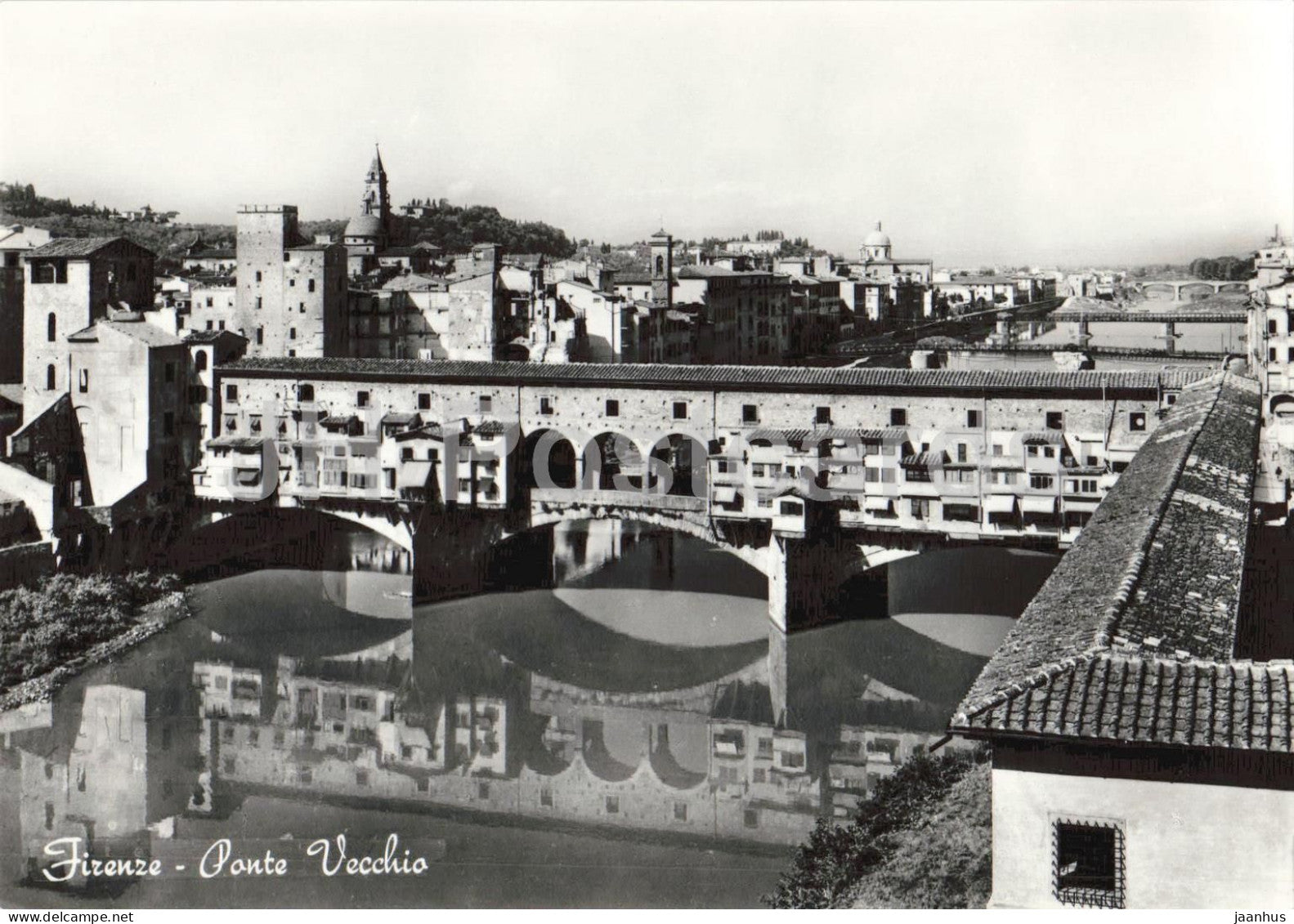 Firenze - Florence - Ponte Vecchio - bridge - river Arno - 495 - old postcard - Italy - unused - JH Postcards