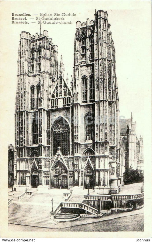Bruxelles - Brussels - Eglise Ste-Gudule - church - old postcard - Belgium - unused - JH Postcards