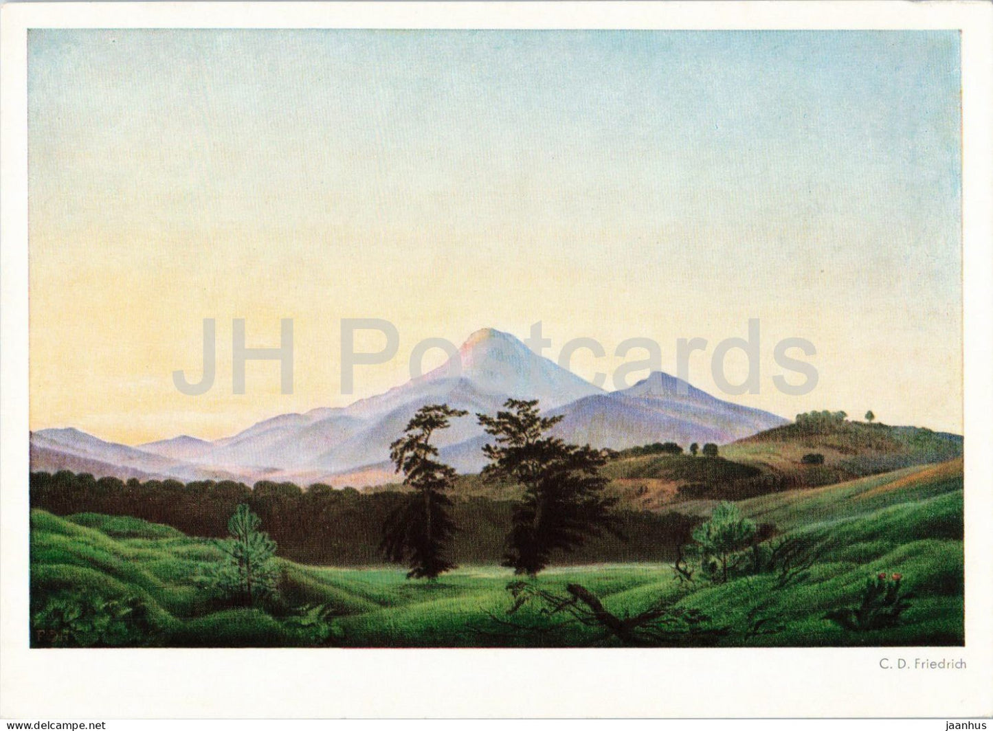painting by Caspar David Friedrich - In the Riesengebirge - German art - old - 1929 - Germany - unused - JH Postcards