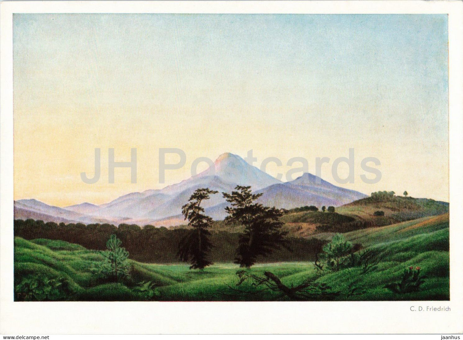 painting by Caspar David Friedrich - In the Riesengebirge - German art - old - 1929 - Germany - unused - JH Postcards