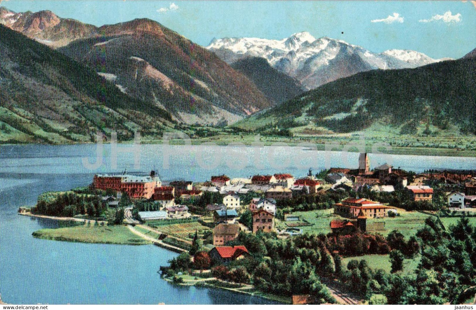 Zell a. See mit Hohe Tauern - panorama - 2708 - old postcard - 1921 - Austria - used - JH Postcards