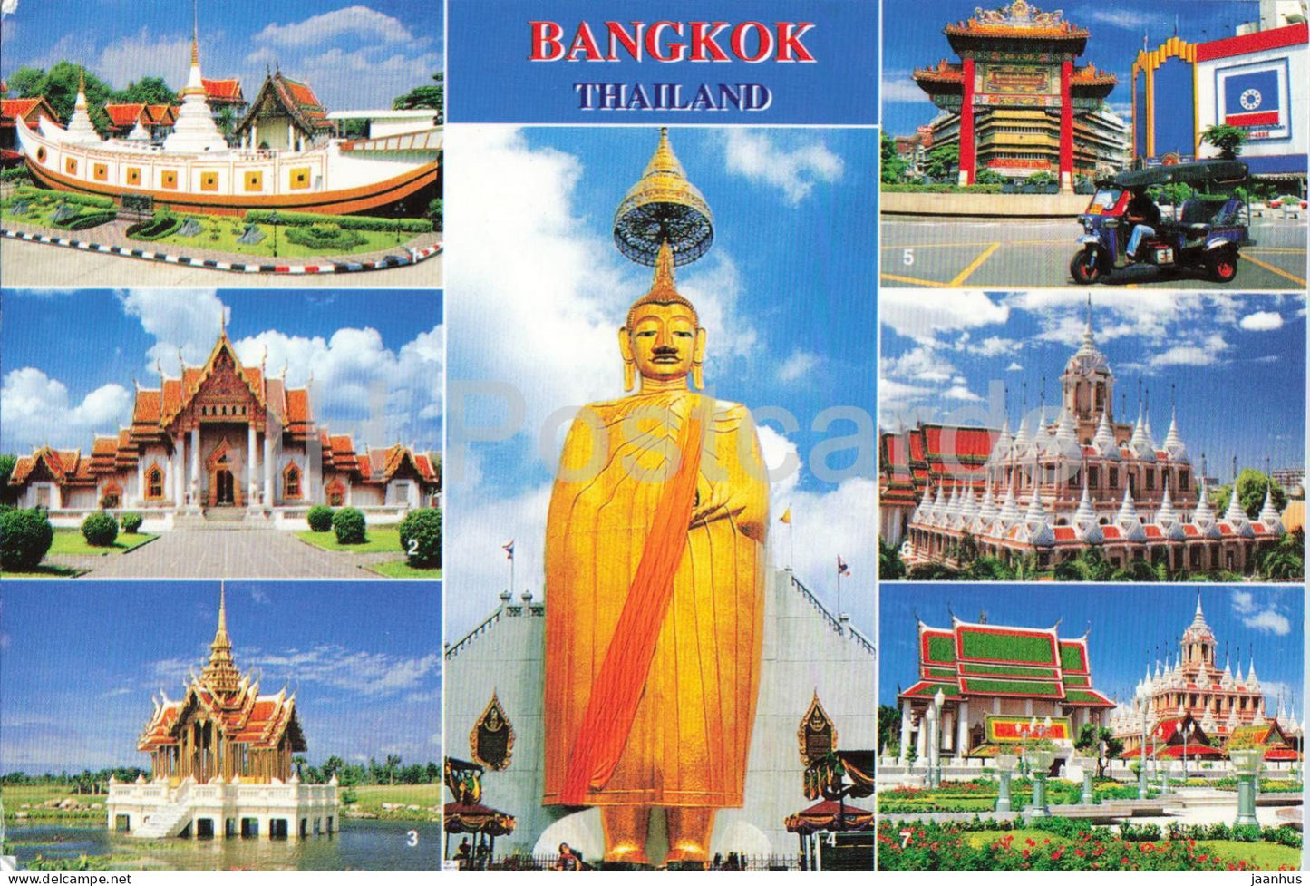 Bangkok Thailand - Wat Yannawa - Wat Benchamabophit - temples - Buddha statue - BK-126 - 2009 - Thailand - used - JH Postcards