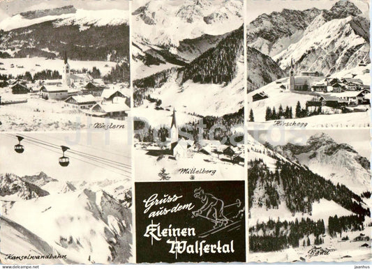 Gruss aus dem Kleinen Walsertal - Riezlern - Kanzelwandbahn - Baad - multiview - ski resort - cable car - Austria - used - JH Postcards