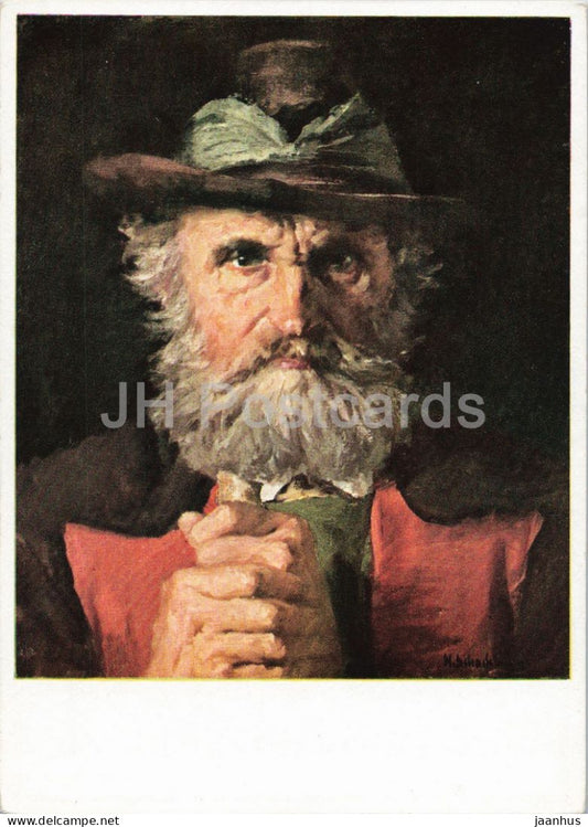 painting by Hans Schachinger - South Tyrolean Farmer - Sudtiroler Bauer - folk costumes - German art - Germany - unused - JH Postcards