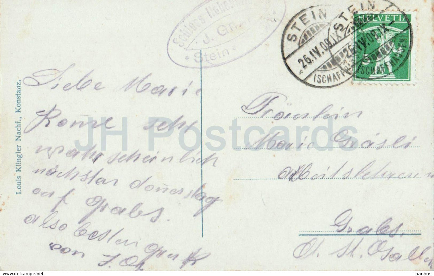 Stein am Rhein - Pont - 170-1909 - Carte postale ancienne - 1909 - Suisse - utilisée 